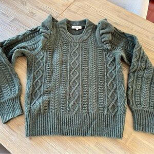 Madewell Olive Textured Crew Neck Sweater